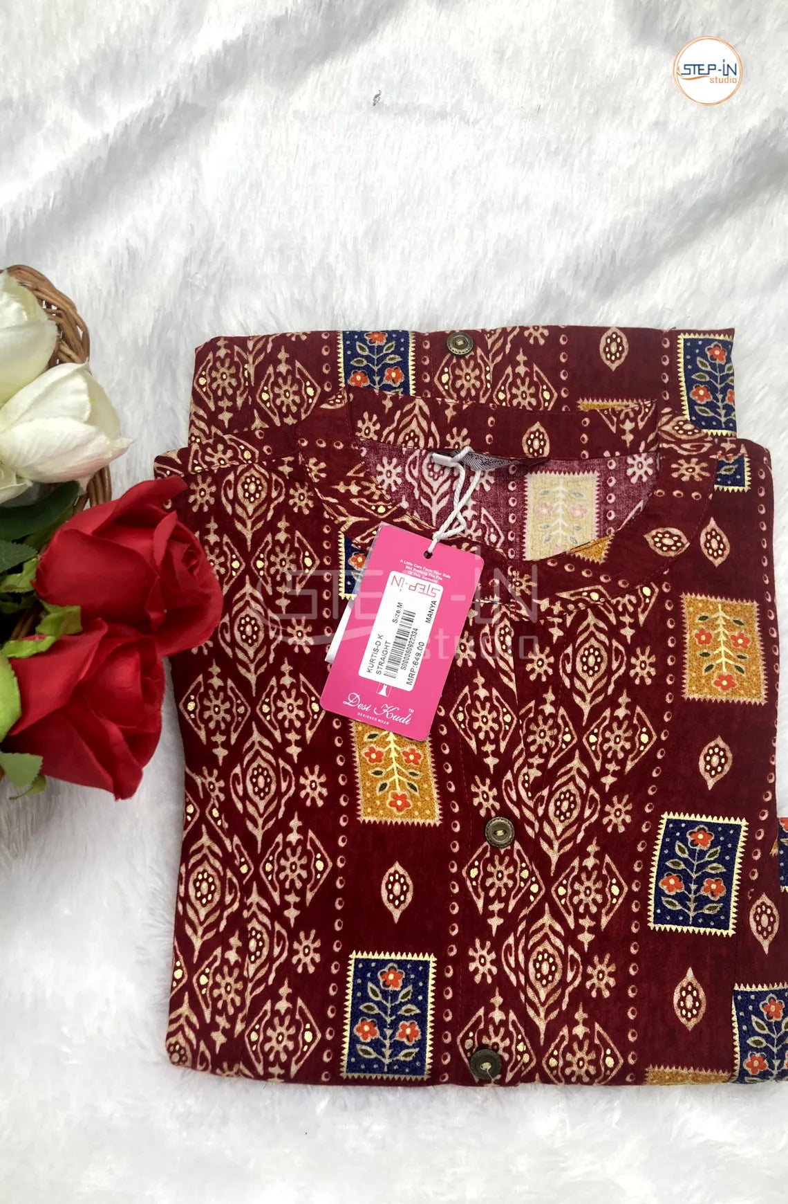 Floral Digital Printed Top - Ruby Red