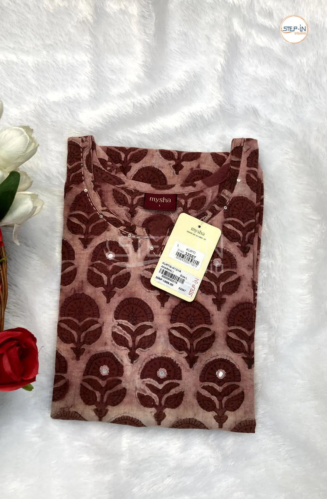 Floral Kalamkari Pure Cotton Top - Maroon