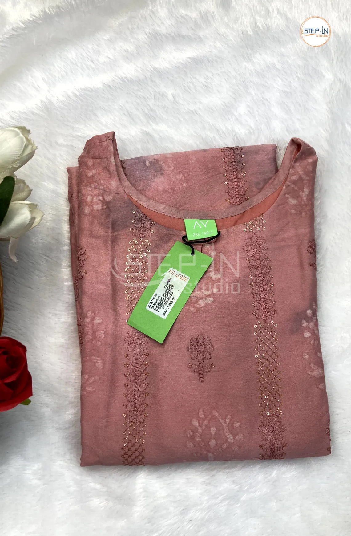 Floral Liquid Cotton Top - Quartz Pink