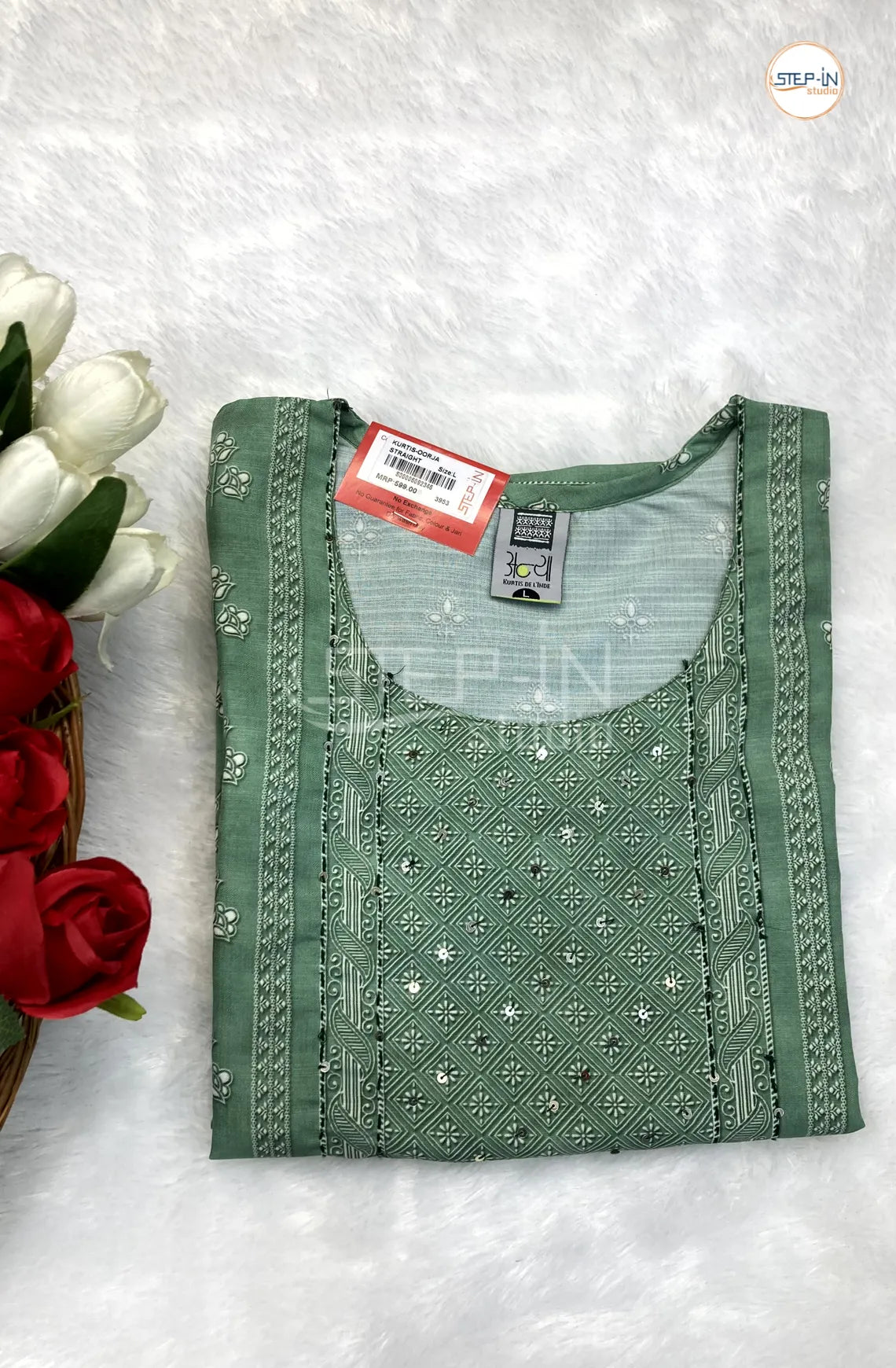 Floral Digital Printed Top - Pale Green