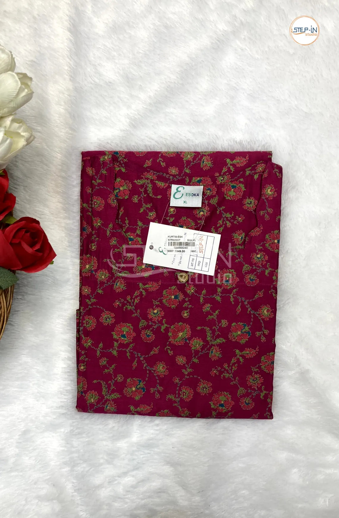 Floral Flower Printed Top - Dark & Light Pink