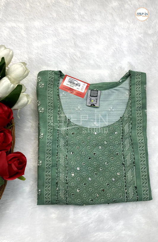 Floral Digital Printed Top - Pale Green