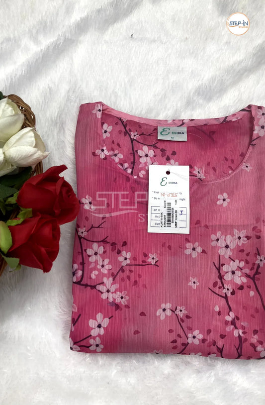 Floral Digital Printed Top - Rosy Pink
