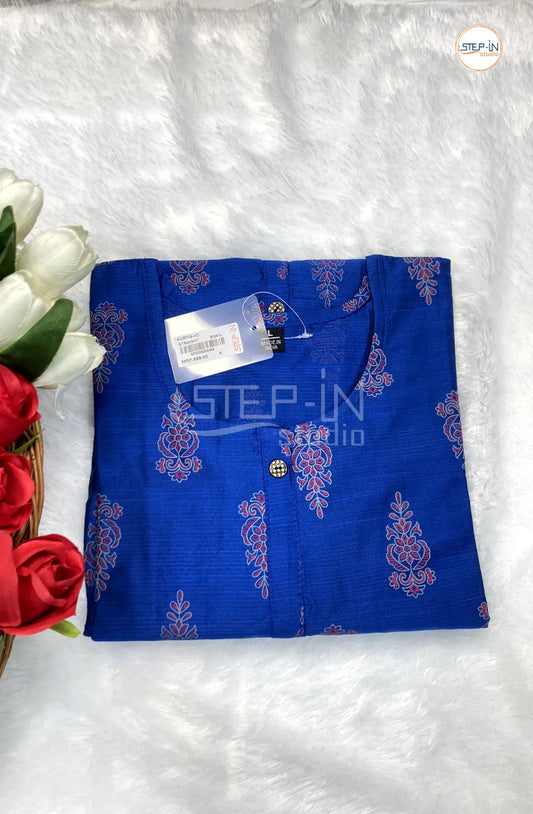 Floral Digital Printed Top - Royal Blue