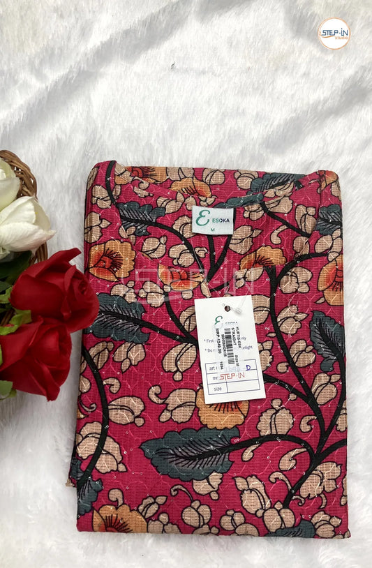 Floral Flower Printed Top - Heliconia Pink