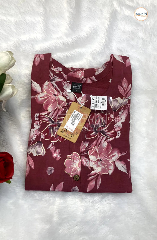 Floral Flower Printed Top - Victorian Rose