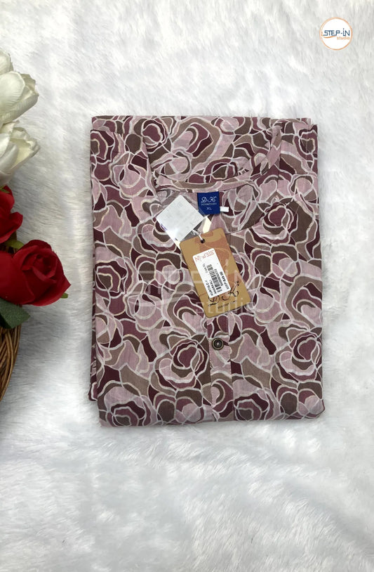 Floral Geometric Printed Top - Pink & Victorian Rose