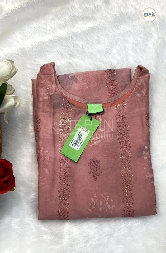 Floral Liquid Cotton Top - Quartz Pink