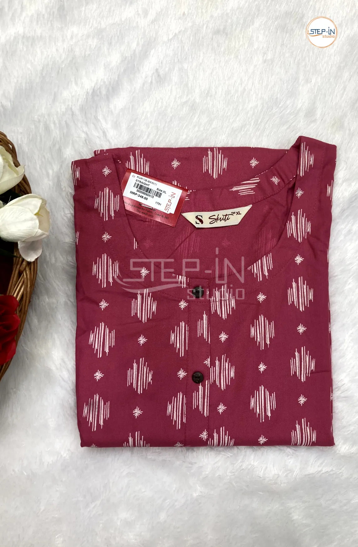 Floral Printed  Cotton Top -  Pecan Pink