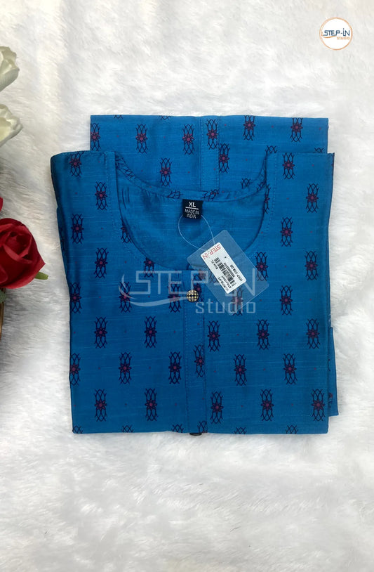 Floral Printed Top - Azure Blue