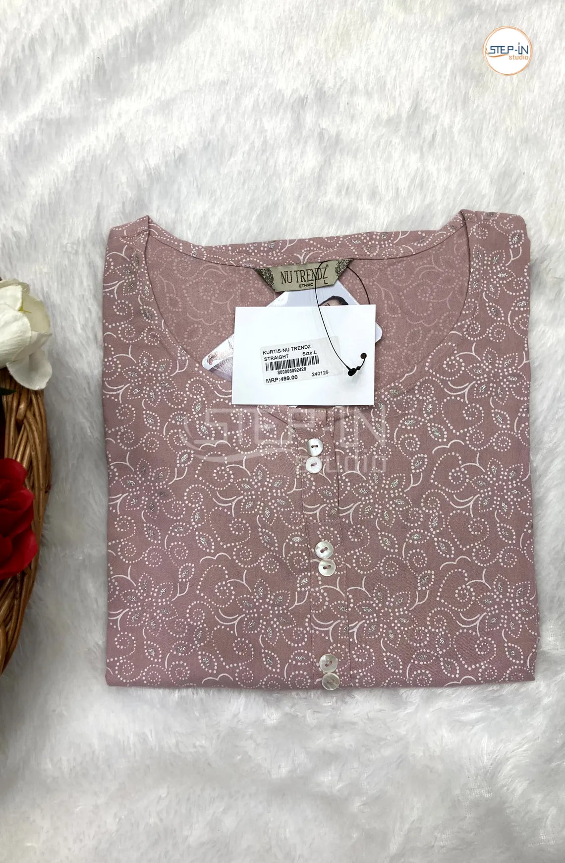 Floral Printed Top - Blush Pink