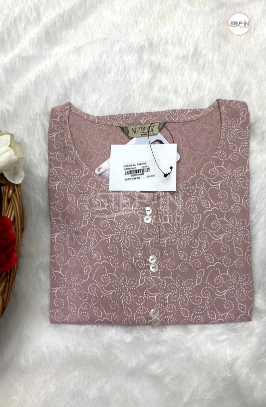 Floral Printed Top - Blush Pink