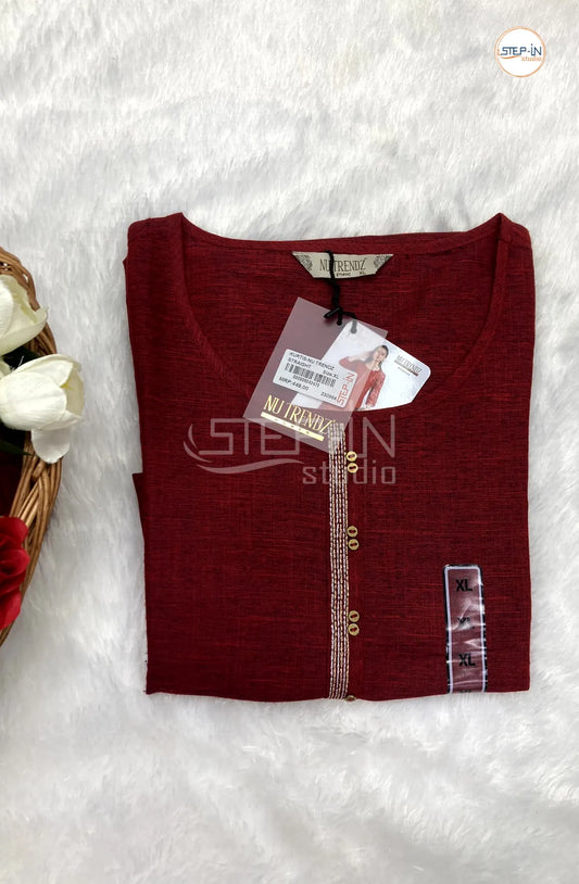 Plan Color Top - Dark Red & Gold