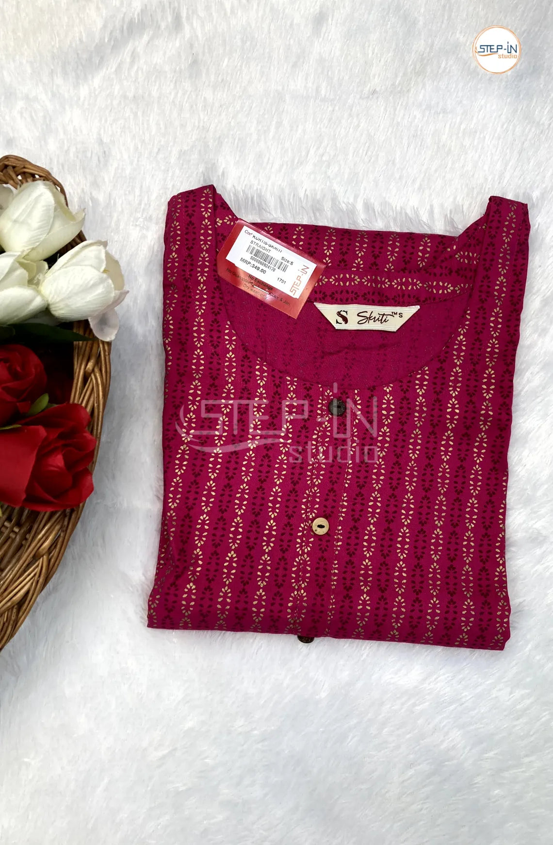 Printed Cotton Top-Pink