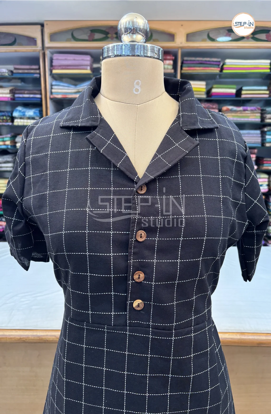 Pure Cotton Maxi-Blackchecked