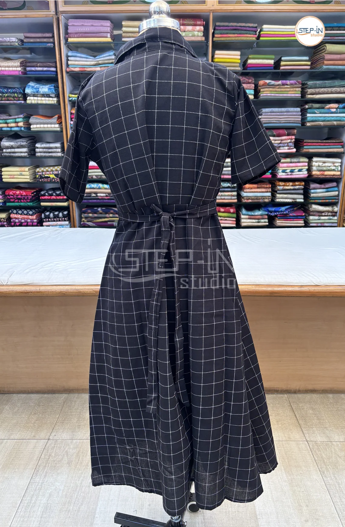 Pure Cotton Maxi-Blackchecked