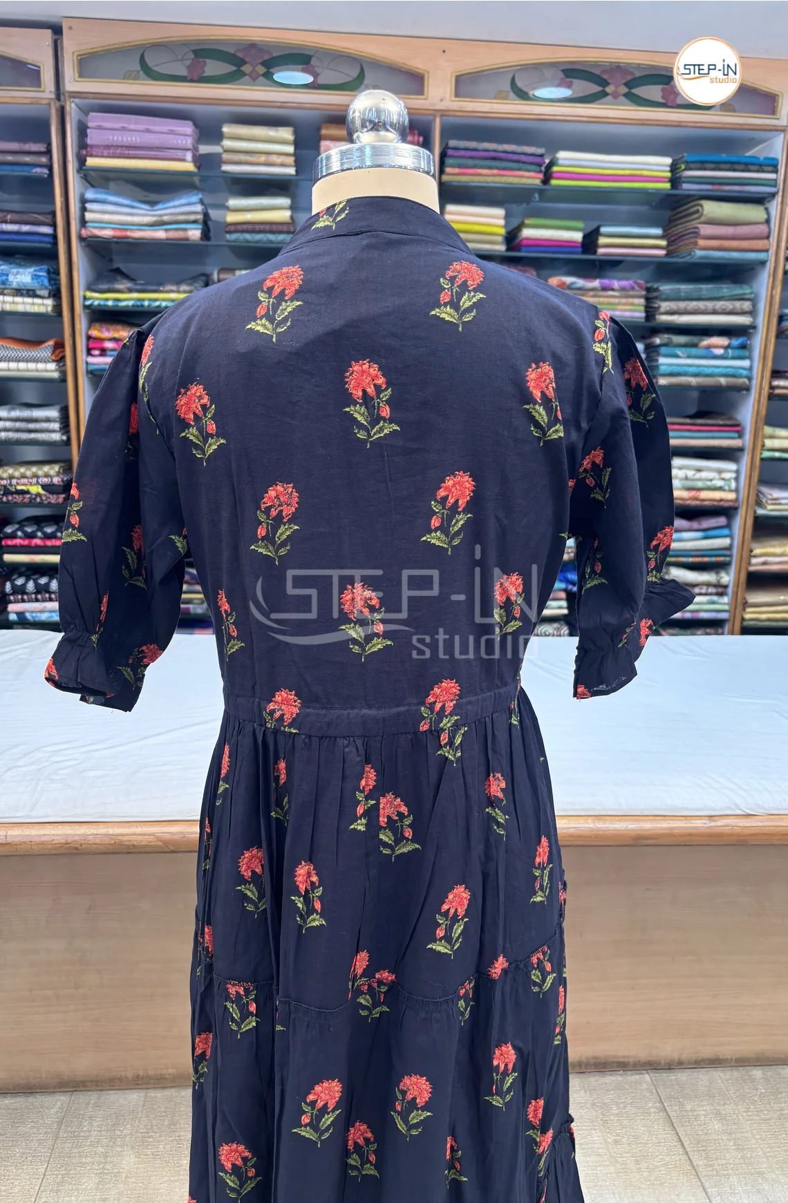 Pure Cotton Maxi-BlackwithRed