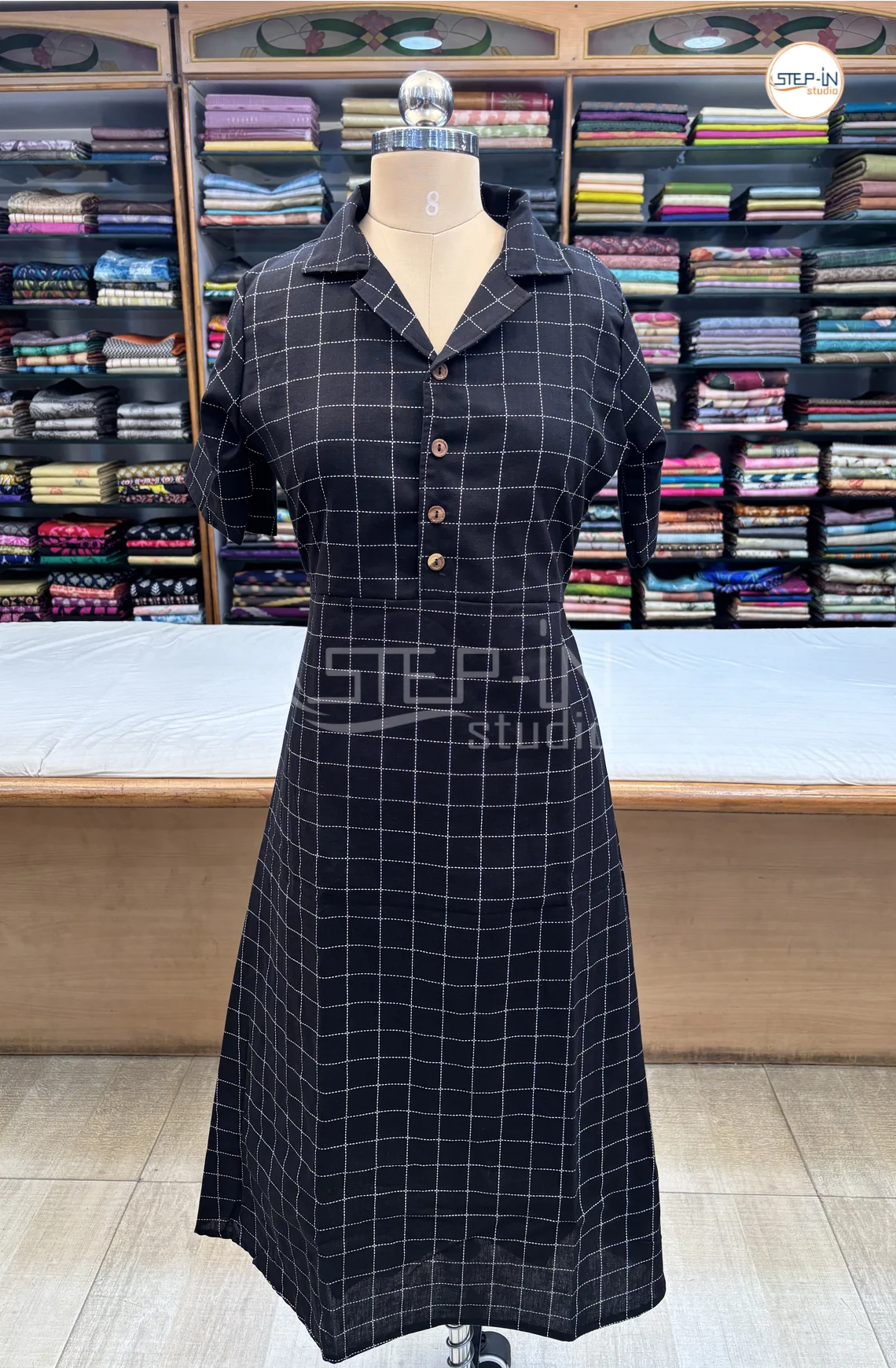 Pure Cotton Maxi-Blackchecked