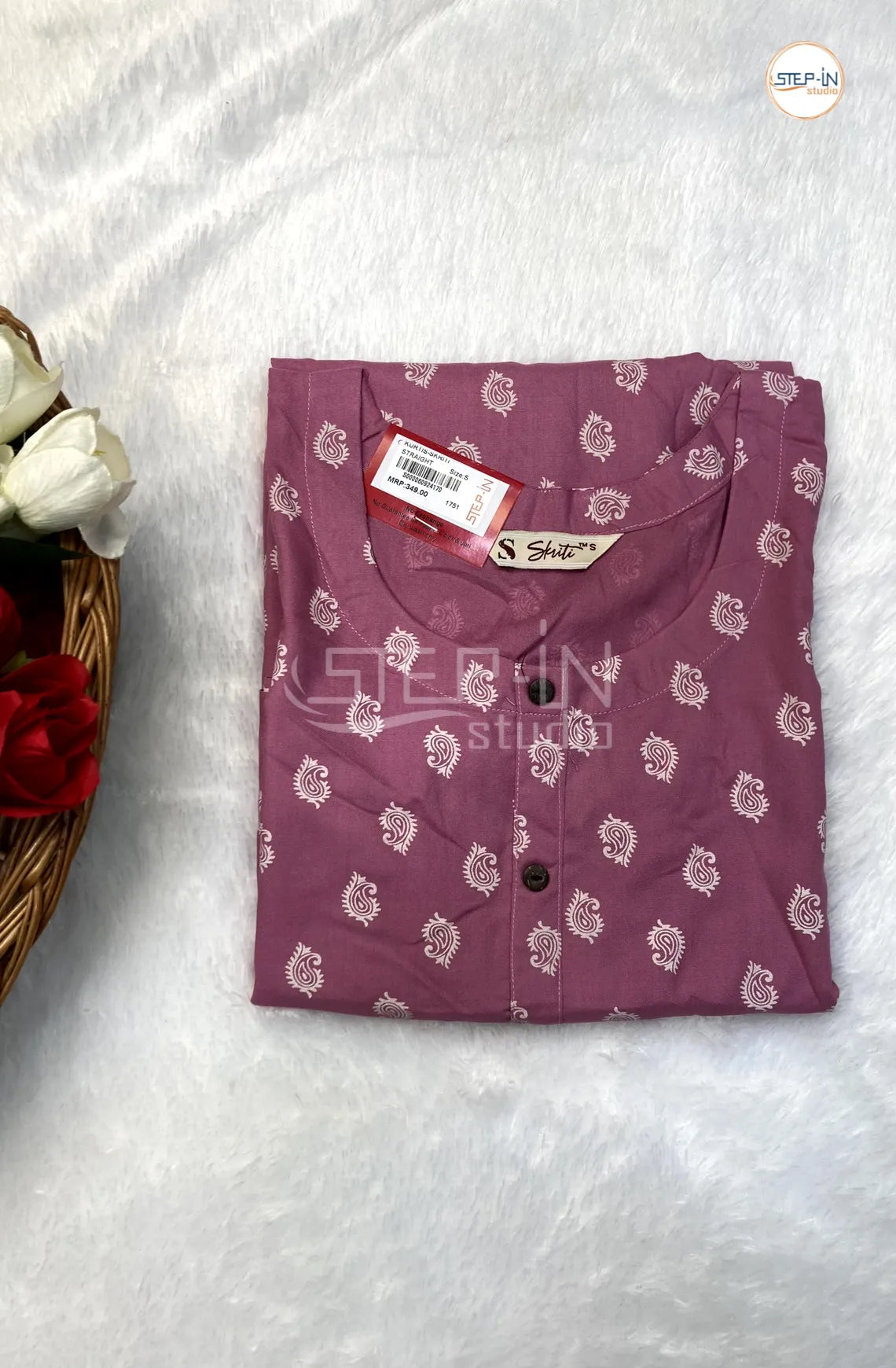 Small Printed Cotton Top-Pink