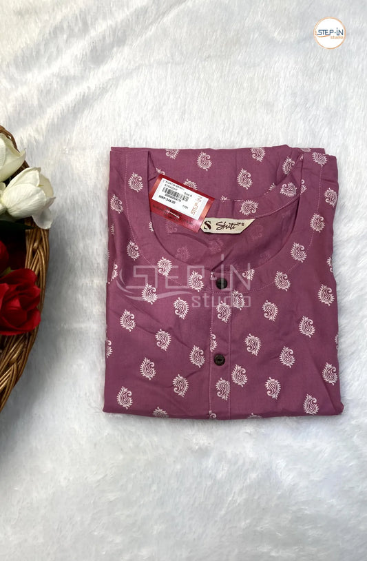 Small Printed Cotton Top-Pink