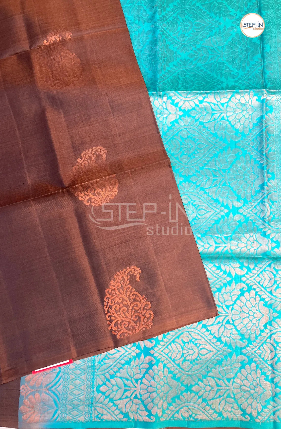 Pure Handwoven Silk Saree with Traditional Motif - Brown